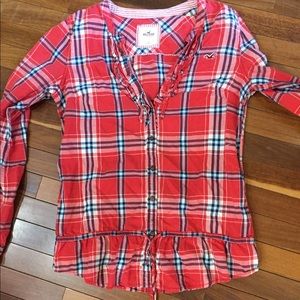 Hollister Plaid top large